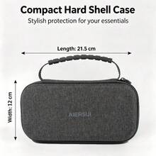 Hard Shell Travel Storage Bag With Rubber Handle & Double‑Zipper, Portable EVA Travel Organizer Case For Toiletries Cosmetics Accessories, Grey - Grey - View 6
