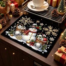 1pc Christmas Snowman Table Mat, Dish Drying Mat, Coffee Machine Mat, Absorbent Quick-Drying, Non-Damaging To Tabletop, Suitable For Holiday Dining Table, Kitchen Countertop, Christmas Atmosphere, Multi-Purpose Drying Mat, Home Gift, Tabletop Decoration - XYLSD-971 - View 2
