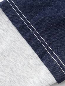 Balabala 2 In 1 Long‑Sleeve Shirt Stylish Autumn Top For Boys & Girls - Denim Dark Blue - View 8