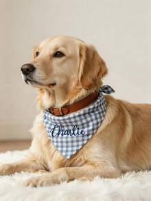 Personalized Custom Embroidered Dog Bandana: Paw Print Memorial Scarf, Pet Drool Bib, Personalized Pet Collar Accessory, Pet Decoration, Dog Lover Keepsake - Multicolor - View 4