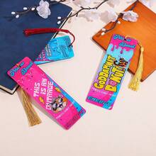 DCC Alien Acrylic Colorful Bookmark, Dungeon Book Crawler Reading Carl Bookmark, Sweet Donut Cat Bookmark With Tassel, Fun Cat Design, Includes 2 Shapes. - Color - View 5