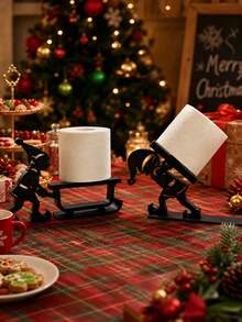 2pcs Christmas Elf Paper Towel Holder Set, Vertical Desktop Storage Rack, Decorative Storage, Kitchen Paper Towel Rack, Unique Christmas Elf Design, Suitable For Kitchen, Dining Room, Bathroom, Bedroom, Home Decor, Desktop Decoration, Table Decor, Decorative Ornament, Bathroom Accessories, Halloween, Christmas, Gift For Friends - Multicolor - View 8