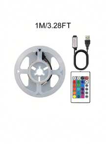 RGB LED Light Strip, Color Changing Adjustable, With Remote Control, USB Powered, Flexible Design, Suitable For Living Room, Bedroom, Party, Holiday, Halloween, Christmas Decoration - Multicolor - View 18