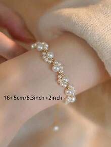 1pc Fashionable Korean-Style Cat Claw Faux Pearl Bracelet Suitable For Girls Daily Wear - Cat Claws - View 4