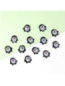 50pcs Mini Resin Penguin Decorations Black Small Figurines For DIY Crafts, Micro Landscape Christmas Scene Decor, Theme Party, Gift Accessories, Holiday Celebration - Multicolor - View 5