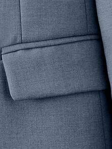 Boys' Suit Jacket Button-Up Blazer Set, Fitted Lapel Formal Suit, Denim Blue, 4-16Y - Dusty Blue - View 7