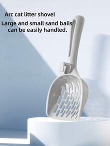 Long Handle Cat Litter Scoop With Quick Sieve Holes, Large Deep Shovel, Durable Plastic Pet Litter Scoop With Hanging Hole, White, Can Be Hung On Litter Box, Easy To Use - View 5