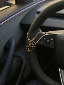 Black Butterfly Steering Wheel Pendant With Initial Heart Charm And Gold Chain, Decorative Car Hanging Ornament, Fashionable Car Interior Accessory, Suitable For Women, Drivers, Friends, New Car Owners, Perfect For Gifts - Black - View 21