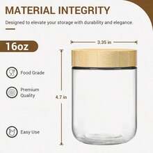 Glass Jars,Overnight Oats Containers With Lids,Kitchen Glass Canisters,Oat Container With Lid,Glass Storage Container Airtight Food Jars With Wood Lids,Glass Cup,Food Storage Containers,Seasoning Jars,Oat Cup,Yogurt Cup,Breakfast Cup,Grain Jar - Multicolor - View 15