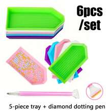 6 Buah Baki Penyortir Manik-Manik Lukisan Berlian Plastik Aneka Warna, Kotak Penyimpanan Perhiasan Kerajinan dengan Desain Mudah Dituang, Perlengkapan dan Alat Seni Berlian DIY, Pengatur Praktis untuk Manik-Manik Lukisan Berlian, Perhiasan, Rhinestone Kerajinan, Hadiah Luar Biasa untuk Para Penggemar - A - View 9
