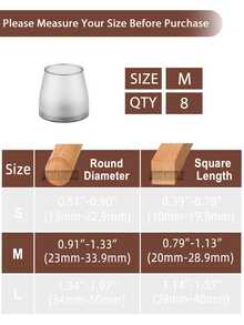 4/8/16/24PCS Chair Leg Floor Protectors With Wrapped Felt Bottom, Silicone Chair Caps Covers For Hardwood Floors, Furniture Leg Table Leg End Plug Silent Anti-Slip Floor Protection Cap Foot Cover, For Home, Office, Various Indoor Scenes - B - View 24