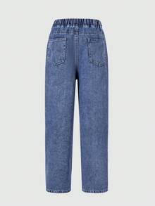 Teen Boy Casual Versatile Everyday Travel Denim Jeans With Pockets - Blue - View 3