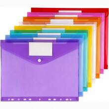 8pcs/16pcs 11-Hole Clear Plastic Storage Zipper Bag With Snap/Hook And Loop Closure, Fit For A4 Binders With 2/3/4 Rings Back To School,Back To School,School Supplies - Clear - View 2
