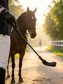 1pc Horse Riding Crop - Black Equestrian Riding Whip, Lightweight Durable Material, Comfortable Handle, Simple Design, Suitable For Horse Riding, Equestrian Training, Ranch, Outdoor Activities And Daily Practice, Ideal Gift For Horse Riders - Multicolor - View 3