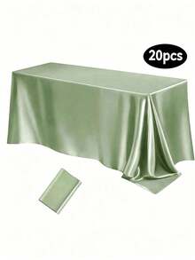 Elegant Rectangular Tablecloth, Wrinkle-Resistant Polyester Satin Fabric, Suitable For Weddings, Birthdays, Parties, Holidays And Special Events - Luxury Table Decor, Party Table Decor, Wedding Tablecloth, Elegant Design, Smooth Texture - Mint Green - View 15