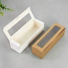 10/30 piezas Cajas de papel plegables con ventana transparente, cajas de regalo rectangulares, cajas de exhibición con tapa abatible, cajas de almacenamiento, DIY, fiesta, cumpleaños, vacaciones, boda, suministros de exhibición y embalaje para la fabricación de joyas - como se muestra - Ver 2