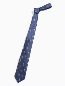 1PC Floral Flamingo Tie-Free Vintage Artistic Style Shirt Decorative Skinny Tie - Multicolor - View 5