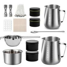 Glintmos DIY Candle Making Kit, Includes Stainless Steel Candle Making Pot, Candle Making Supplies, Candle Pouring Pot, Candle Wicks, Suitable For Scented Candle Making And Wax Craft - A - View 1