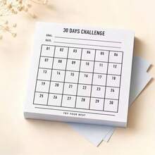 Minimalist English Habit Tracker Sticky Notes, Self‑Discipline Checklist Memo Pad, Adhesive Planner Notepad, Aesthetic Student Daily Record Stationery - A - View 7