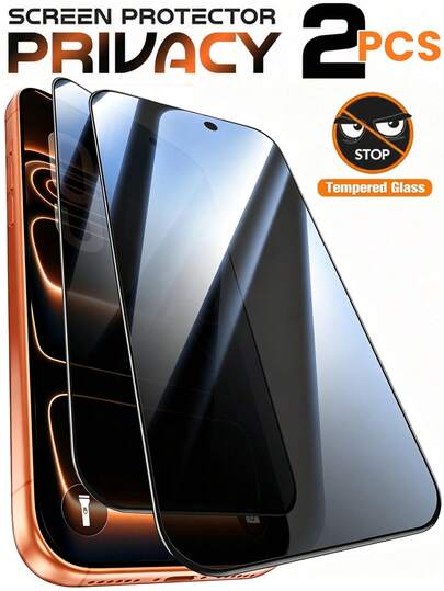 2 piezas Protector de pantalla transparente de alta definición anti-espionaje, tacto suave, resistente a arañazos 9H, sin burbujas, compatible con iPhone 18 Pro/18 Pro Max/17 Pro Max/17 Pro/17/17 Air/16e/16 Pro Max/16 Pro/16 Plus/16/15 Pro Max/15 Pro/15 Plus/15/14 Pro Max/14 Pro/14 Plus/14/13 Pro Max/13 Pro/13/13 Mini/12 Pro Max/12 Pro/12/12 Mini/11 Pro Max/11 Pro/11/XR/XS Max/XS, adecuado para fundas protectoras