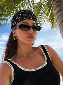 1pc Sequin Hollow Crochet Skull Cap, Breathable Knit Head Wrap, Bohemian Hair Cover For Women Holiday Beach Party Daily Wear - Large Diamond-shaped Sequins - View 8
