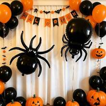 Balão de Folha de Aranha de Halloween 82x78cm Balão de Aranha Preto Grande, Adequado para Decoração de Festa de Halloween, Decoração de Terror de Casa Assombrada, Decoração de Entrada, Varanda e Quintal. - Visão 8