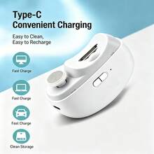 Automatic Electric Nail Clipper, USB Rechargeable 2-In-1 Nail Trimmer And Polisher, With LED Night Light, Child Lock Nail Clipper, Suitable For Children And Adults, Built-In Nail Debris Storage, Portable Manicure Tool - Multicolor - View 10