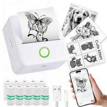 Printer Mini, Mesin Stiker Termal Tanpa Tinta Portabel dengan 10 Gulungan Kertas, Cocok untuk Foto, Catatan, Hadiah, Kwitansi, Daftar, dan Scrapbooking DIY - Penggunaan di Rumah dan Kantor - MultiWarna - View 3