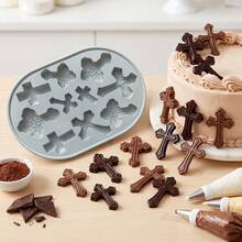 1pc Retro Cross Silicone Mold, Theme DIY Cake And Candy Ice Tray Making Mold, Cake Decoration, Halloween And Easter Baptism Religious Party Decoration, Used For Theme Parties - Multicolor - View 6