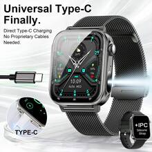 JIAYAOO Type-C Fast Charging Smartwatch, Unisex, Suitable For Fitness Tracker, Built-In LED Flashlight, IP67 Waterproof Activity Pedometer, 24-Hour Health & Sleep Monitoring, Touch Screen Sports Watch, Multiple Sports Modes - View 15