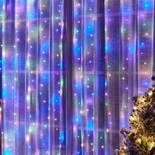 LED Curtain String Lights Battery Powered 8 Mode Lighting Festoon Wedding Party Fairy Light Christmas Decoration For Home Room Garden - AA Battery Box Curtain Light - View 21