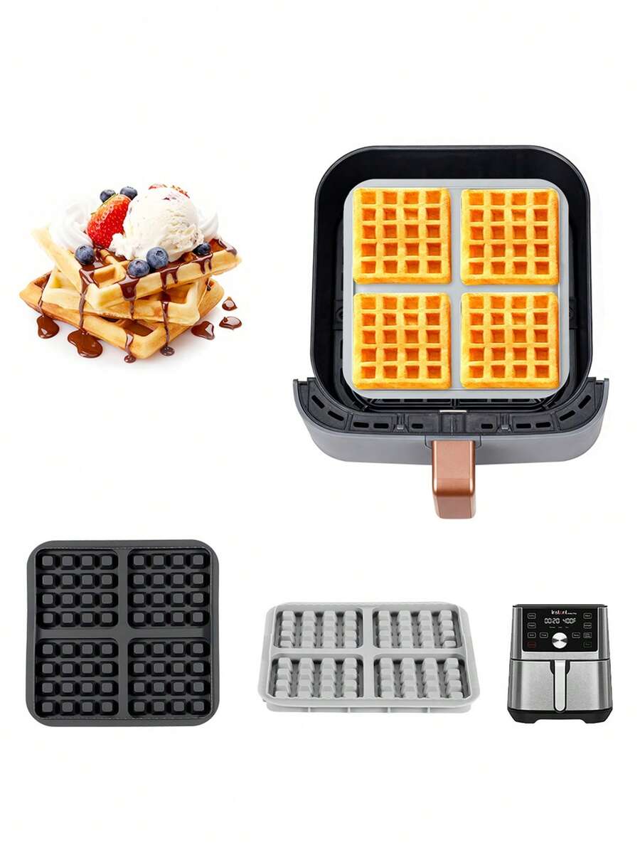 Silicone Waffle Mold (NA229 Series). This Non-Stick Baking Mold Is Easy To Clean And Can Also Be Used As A Cookie Mold, Allowing You To Easily Make Delicious Pastries At Home. An Excellent Gift Choice, A Kitchen Essential. - Multicolor - View 1