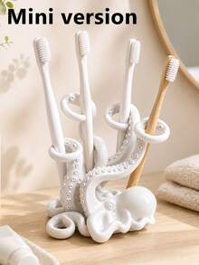 Mini Cute Octopus Creative Fun Toothbrush Holder, Toothbrush Cup, Desktop Storage Rack, Can Hold Toothbrush, Toothpaste, Flower Pot, Vase, Vanity Decor, Bathroom Supplies. Warm Home Bathroom Decor Autumn Decoration Back To School Season - Multicolor - View 3