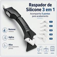 Espátula 3 em 1 Removedor de Silicone Raspador de Calafetagem, com 5 Raios de Acabamento, Ferramenta para Rejunte e Massa de Piso - Uma espátula para aplicar e remover costuras. - Visão 2