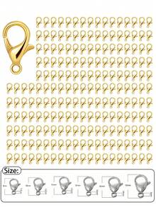 20/30/50pcs Fashion Stainless Steel White K Color Gold Lobster Clasp, Suitable For DIY Bracelet, Necklace Connection, Handmade Accessories, Jewelry Materials, DIY Metal Jewelry Hardware Accessories Necklace Clasp Pendant Clasp Bracelet Connector Handmade Materials - Multicolor - View 26