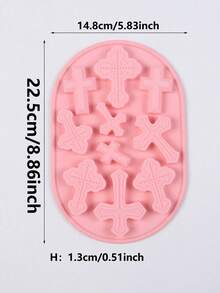 1pc Retro Cross Silicone Mold, Theme DIY Cake And Candy Ice Tray Making Mold, Cake Decoration, Halloween And Easter Baptism Religious Party Decoration, Used For Theme Parties - Multicolor - View 2