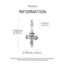 Vectoflux 1pc S925 Sterling Silver Cross Series Pendant Suitable For Original Bracelet Necklace Keychain DIY Pendant Making Women's Gift, Suitable For Birthday Party Holiday Gift - Multicolor - View 8