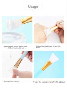 5/1pc Soft Silicone Face Mask Applicator Brush, Silicone Mask Brush, Mud Mask Brush, Makeup Brush - / - View 3