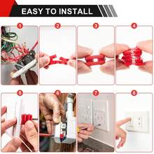 Kit de 20 piezas de espaciadores para tomacorrientes eléctricos, cuñas rojas duraderas para extensor de caja eléctrica, para arreglar tomacorrientes y enchufes de pared sueltos, inestables, hundidos y desalineados, herrajes de instalación segura de enchufes para proyectos de reparación eléctrica del hogar y mantenimiento de cableado DIY - Multicolor - Ver 4