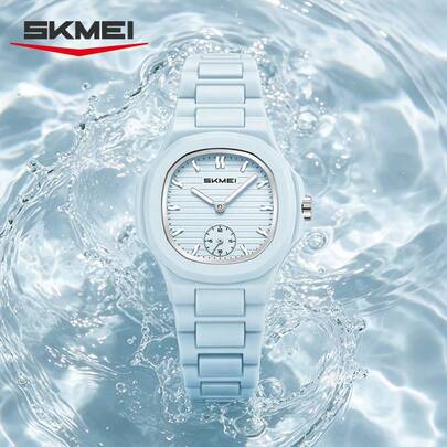 SKMEI 2678 Unisex Quartz Watch Octagon Shape ABS Case Strap 5ATM Waterproof Analog Hand Watch Multi Colors Wristwatch