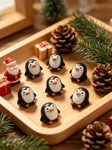 50pcs Mini Resin Penguin Decorations Black Small Figurines For DIY Crafts, Micro Landscape Christmas Scene Decor, Theme Party, Gift Accessories, Holiday Celebration - Multicolor - View 9