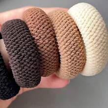 10pcs Mix Color High Elasticity Thickened Versatile Simple Scrunchies, Hair-Friendly (Random Color) Hair Ties Hair Rope - Multicolor - View 4