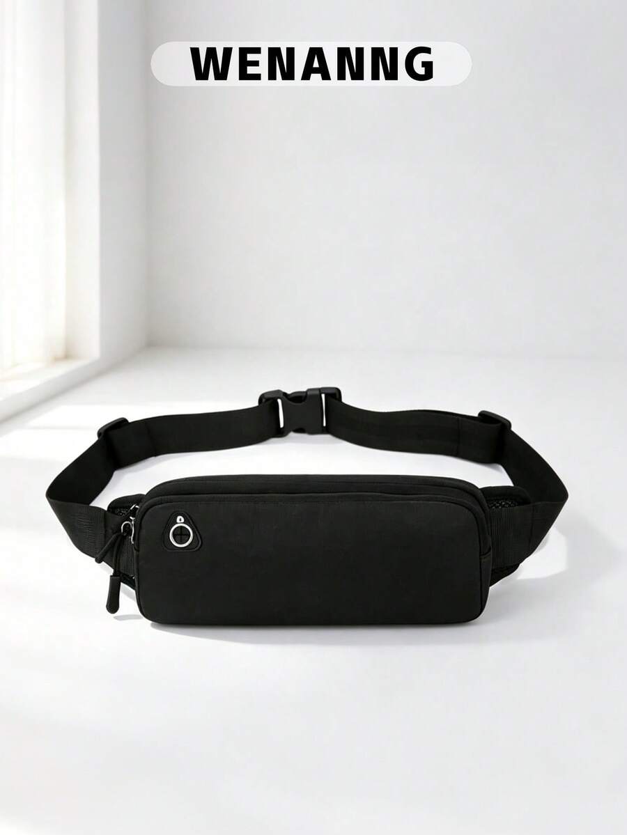 Mini Minimalist Belt Bag, Preppy Bum Bag For The First Day Of School Sport Bag For Sports For Fitness For Exercise Large Capacity Travel Bag For Vacation For Women For Men Travel Essential Durable For Running For Hiking - Black - View 1