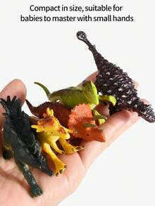 1 Set Mainan Model Hewan Realistis Dunia Dinosaurus Triceratops, Stegosaurus, Tyrannosaurus Rex, Cocok Untuk Kembali ke Sekolah, Pengajaran, Paket Hadiah Pesta, Hadiah Ulang Tahun - MultiWarna - View 3