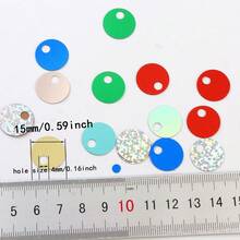 15mm Big Hole Flat Round Sequin Paillettes Large Hole 4mm PVC Loose Sequins And Spangles For Embroidery Applique Knitting Arts Crafts And Embellishment 210pcs/Bag 20g - 20 Grams - View 4