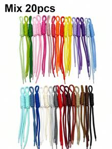 10/20pcs Colorful Nylon Cord, Jewelry Making Handmade Braided Rope, Suitable For Keychains, Backpack Accessories, Christmas Gifts, Holiday Decorations - Solid Color - View 9