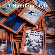 2/4pcs Wooden Photo Frame Fridge Magnets Decorative Props, Suitable For Home Office Study Room Refrigerator Decoration - Fridge Magnets Holiday Gift! (Random Pattern) - one-size - View 11