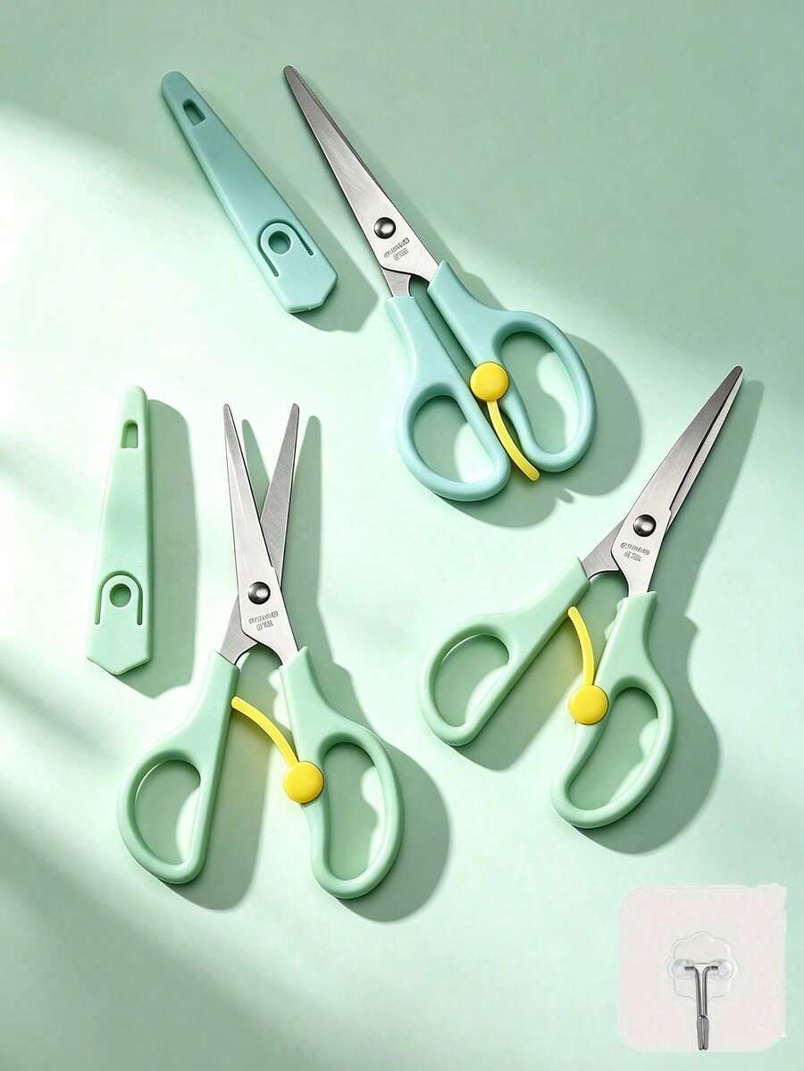 Precision Stainless Steel Mini Scissors - Straight Point Design, Essential For Crafts And Travel, With Protective Cover. Suitable For Embroidery, Fine Paper Cutting, Thread Trimming; Multi-Functional Office And Sewing Tool, Suitable For Crafts, DIY Projects And Daily Use. Ideal For Students And Tailors, Perfect Gift For Back To School Season. Sewing Supplies. - Model B - View 1