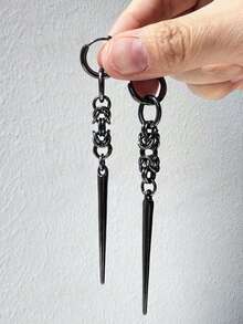 1 Pair Punk Gothic Hip Hop Personalized Fashion Cool Unique Design Black Spiked Long Nail Alloy Earrings Unisex Daily Wear Party Jewelry - Multicolor - View 2