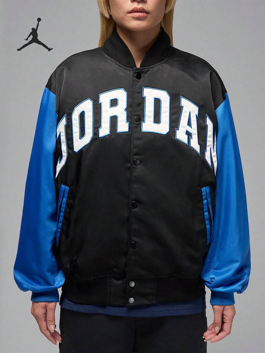 Nike/JORDAN Men's Authentic Sporty Patchwork Woven College Style Jacket HV0100-010 - HV0100-010 - View 1